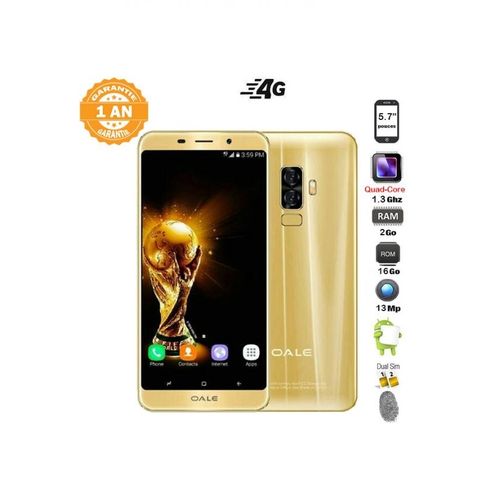 Oale X4 - 5.7" - 4G/Dual SIM - 16Go - 2Go - Android - Gold
 Fiche Technique et Prix au Maroc