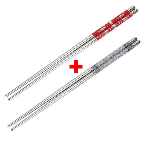 Pack 2 Korean Pair Stainless Steel Chopsticks
 Fiche Technique et Prix au Maroc