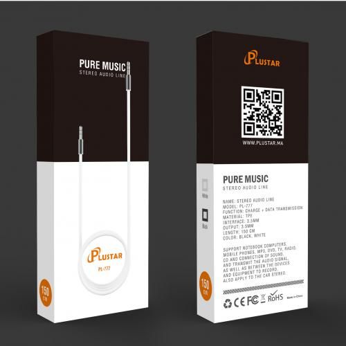 Plustar Câble Auxiliaire 3,5mm mâle à mâle aux Plomb Pour Voiture Mp3 GPS Téléphone
 Fiche Technique et Prix au Maroc