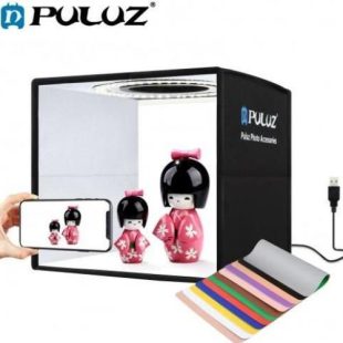 Boîte à Lumière Photo Portable 50,8 X 50,8 Cm - 160 LED, 12 Fonds, Variateur, USB-C - 9
