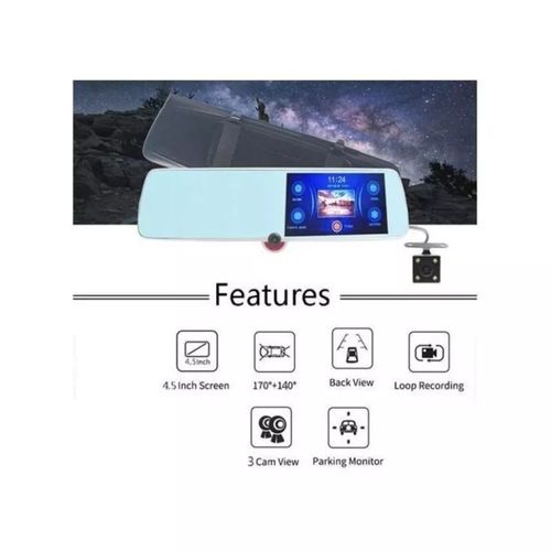 Rétroviseur de Voiture 3 Caméra Avec Ecran Tactile
 Fiche Technique et Prix au Maroc