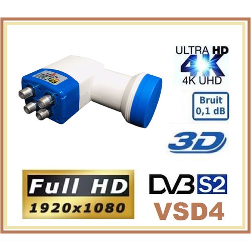 Revolution Tête Parabole LNB Full HD 3D 4K 4 Sortie
 Fiche Technique et Prix au Maroc