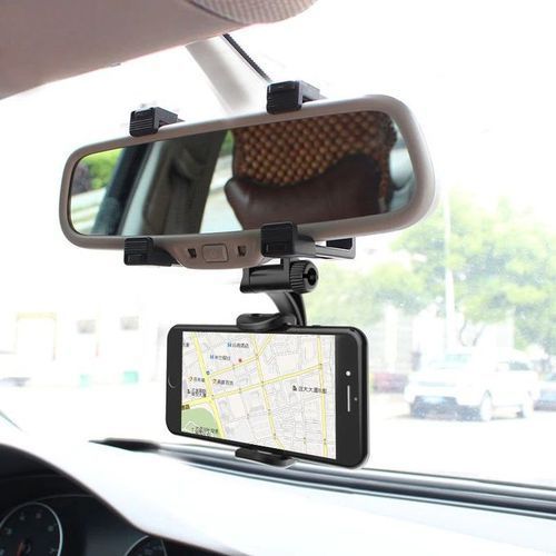 SUPPORT POUR TELEPHONE POTRTABLE ROTATIF 360 DE RÉTROVISEUR DE VOITURE UNIVERSEL
 Fiche Technique et Prix au Maroc