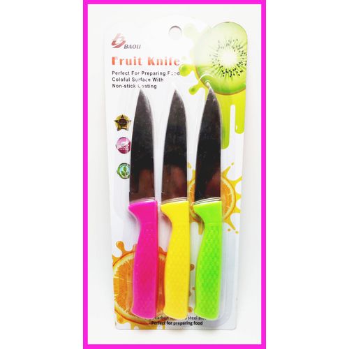 Set de 3 Couteaux pour Trancher les fruits // KIT COUTEAU DE CUISINE 3 PCS
 Fiche Technique et Prix au Maroc