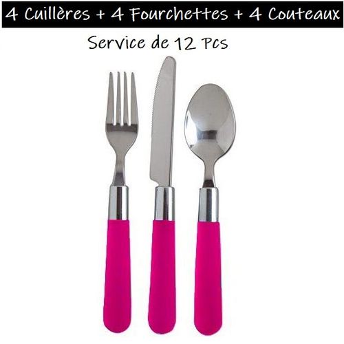 Set de 4 Grandes cuillères, 4 couteaux, 4 fourchettes, Service de table en INOX
 Fiche Technique et Prix au Maroc