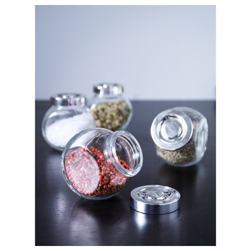 Set pots d'épices en verre - 4 pièces  (Suède import)
 Fiche Technique et Prix au Maroc
