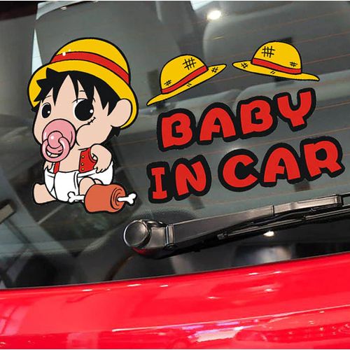 Stickers de voiture Luffy Baby In Car onepiece  19X11cm
 Fiche Technique et Prix au Maroc