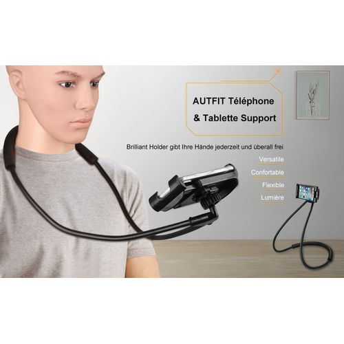 Support de téléphone portable flexible, pour smart phone , montage à tige pivotante et pinces de fixation, placement sur bureau lit table
 Fiche Technique et Prix au Maroc