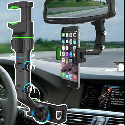 Support de téléphone portable multifonctionnel pour voiture, rotatif à 360 degrés, pour rétroviseur
 Fiche Technique et Prix au Maroc