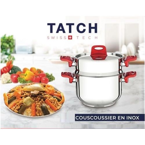 TATCH Couscousier 8L Manche Rouge (24cm)
 Fiche Technique et Prix au Maroc