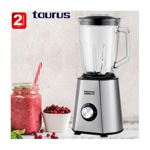 Taurus Blender Bol en verre praktica 1300W mixeur robot inox-2 ans de garantie
 Fiche Technique et Prix au Maroc