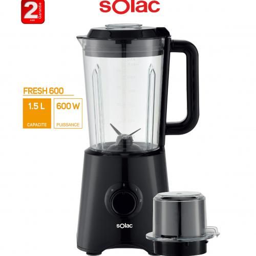 Taurus Blender Fresh 600W Bol 1,5L +moulin à épice-2ans de garantie
 Fiche Technique et Prix au Maroc