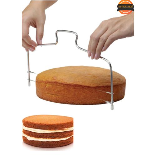 Trancheur de gâteaux à Double ligne, fil d'acier inoxydable réglable, ustensiles de cuisine pratiques, coupe-pâte
 Fiche Technique et Prix au Maroc