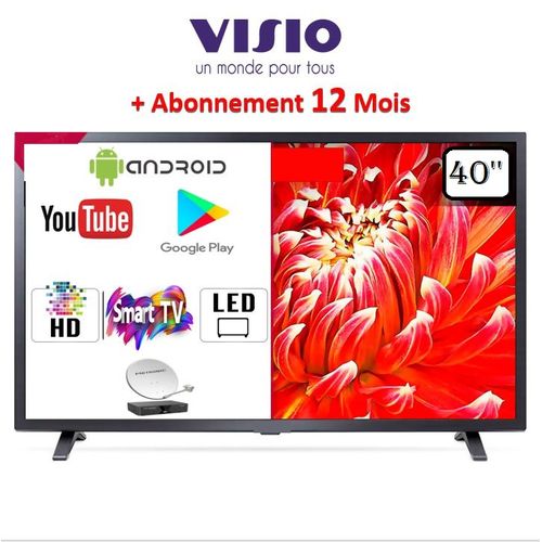 Visio 40" FULL HD SMART Tv +Abonnement service 12 Mois + Support mural
 Fiche Technique et Prix au Maroc