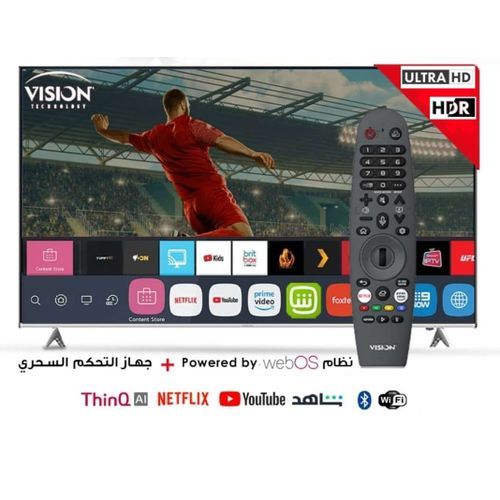 Vision TV 55" LED / 4K / WEBOS - Télécommande Vocale - Bluetooth - Récepteur intégré
 Fiche Technique et Prix au Maroc