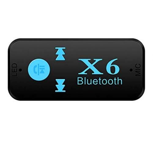 X6 récepteur Bluetooth sans fil adaptateur audio 3,5 mm AUX pour voiture avec micro et lecture de carte TF
 Fiche Technique et Prix au Maroc