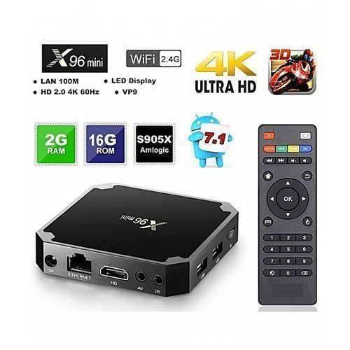 X96 Mini TVBOX  Android  4K 2/16GB RAM/ ROM 7.1
 Fiche Technique et Prix au Maroc