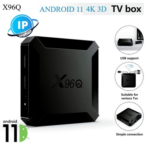 X96 T V Box Android 11 X96Q 4K 2.4G Wifi Allwinner H313 Quad Core Smart T V Box
 Fiche Technique et Prix au Maroc