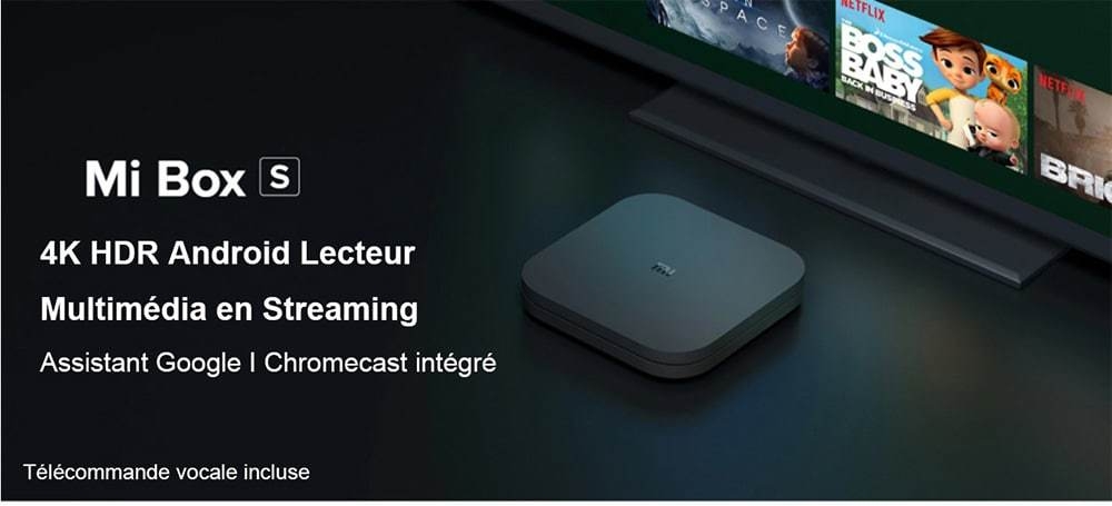 Xiaomi Mi Box S avec Assistant Google à Distance de Version Internationale Officielle- Noir Prise UK
