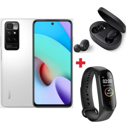 XIAOMI Redmi 10 - 4G - 6.5" - (4Go, 64Go) - 50MP/8MP - Android - Bleu + Band + Écouteur
 Fiche Technique et Prix au Maroc