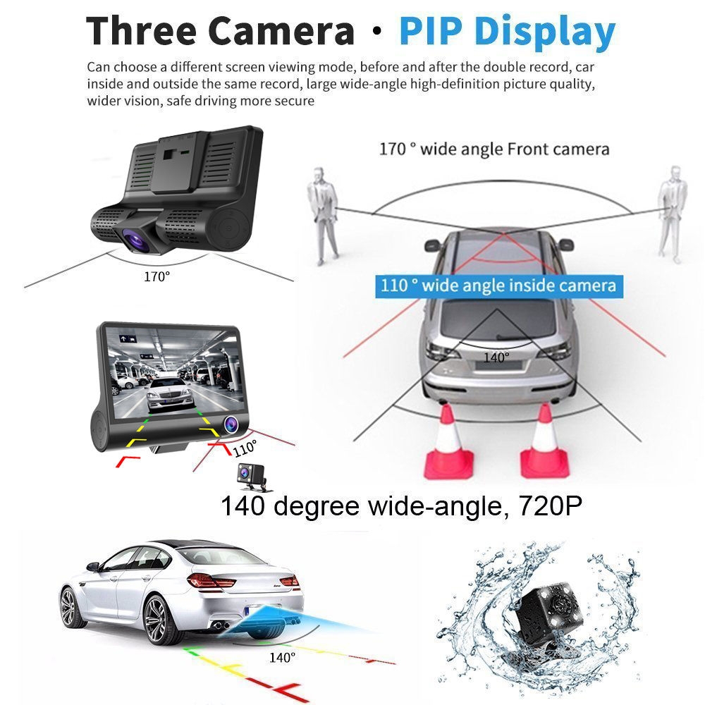 Dashcam Triple Caméra De Voiture - Caméra Avant + Caméra Intérieure et Caméra Recul Chez Gift.Ma Boutique des cadeaux aux meilleurs prix en ligne au Maroc Dashcam Triple Caméra De Voiture - Caméra Avant + Caméra Intérieure et Caméra Recul Chez Gift.Ma Boutique des cadeaux aux meilleurs prix en ligne au Maroc