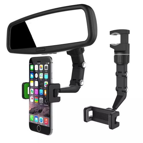 Support multifonctionnel de téléphone portable en voiture, pour rétroviseur, rotatif à 360 degrés
 Fiche Technique et Prix au Maroc