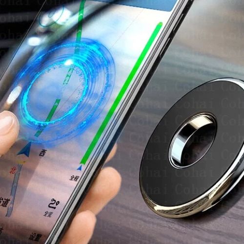 Support magnétique de voiture pour téléphone portable, Mini support rond de tableau de bord
 Fiche Technique et Prix au Maroc