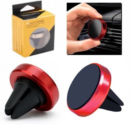 Support de téléphone à rotation 360° magnétique puissant pour voiture Rouge
 Fiche Technique et Prix au Maroc