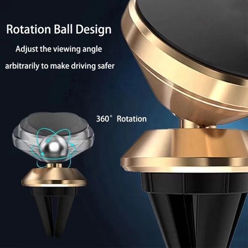 Support pour téléphone Mobile magnétique  montage clim cellulaire Support gold
 Fiche Technique et Prix au Maroc