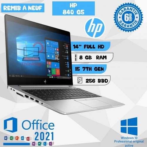 Hp EliteBook 840 G5 Core i5-7300U 8Go DDR4 / 256Go SSD Ecran 14 FHD - Remis à Neuf
 Fiche Technique et Prix au Maroc