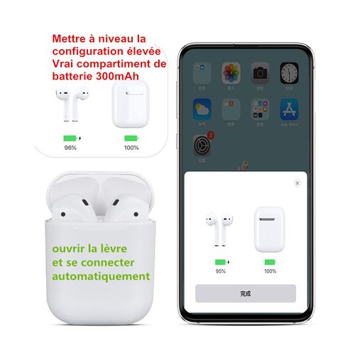 TWS i12 Upgrade 300mAh capacity  Bluetooth 5.0 Wireless headphones
 Fiche Technique et Prix au Maroc