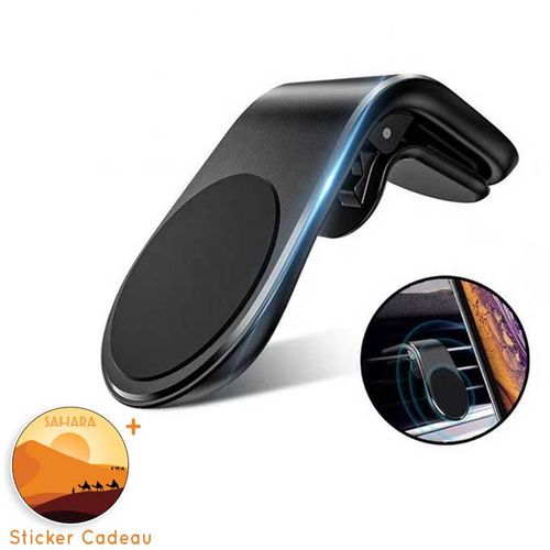 support de téléphone magnétique de voiture avec rotation 360 réglable noir + Sticker Cadeau ( SAHARA )
 Fiche Technique et Prix au Maroc