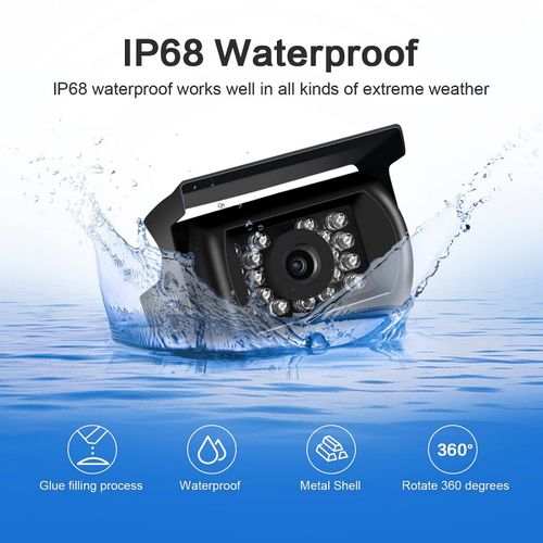 Caméra de vue arrière pour véhicule, Parking avant, camion, Bus scolaire 120 degrés IR
 Fiche Technique et Prix au Maroc