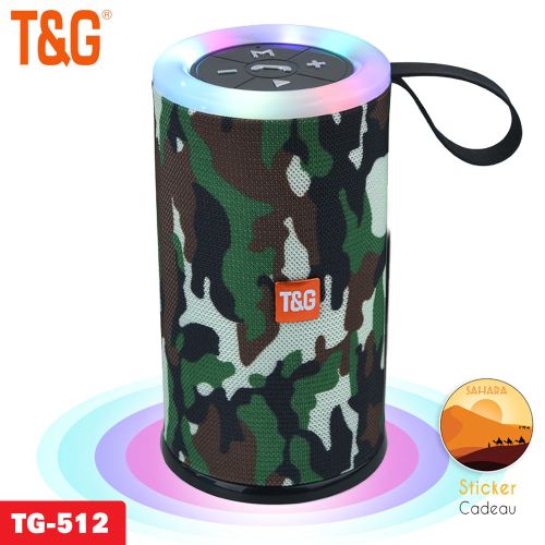 T&G Haut-parleur Bluetooth stéréo LED baffle extérieurs  sans fil Hi-Fi militaire + Sticker Cadeau
 Fiche Technique et Prix au Maroc