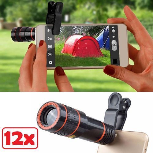 Zoom optique 12x objectif téléphone Telescope portable smartphone Camera lentile
 Fiche Technique et Prix au Maroc