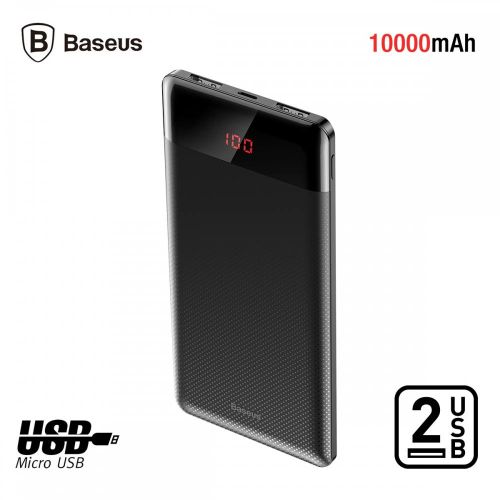 Baseus Power Bank 10000mAh avec Ecran Digital, 2 Ports USB 2.1A Max, Fine et Légère
 Fiche Technique et Prix au Maroc