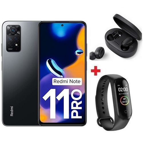 XIAOMI Redmi Note 11 Pro - FHD+ de 6,67’’(8Go, 128Go) - 108MP- Gris - Band + Écouteur
 Fiche Technique et Prix au Maroc