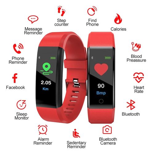 115 PlUS Smart Bracelet Color IPS Screen Smartband Waterproof Sport Fitness Tracker Smart Bracelet Watch For iphone Xiaomi Huawei Oppo Vivo PK Mi Bang (Purple) XJMALL
 Fiche Technique et Prix au Maroc