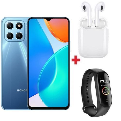 Honor X6 (4GB -128GB) -5000 mAh - 50 MP- NFC - Silver + Band + Écouteur
 Fiche Technique et Prix au Maroc