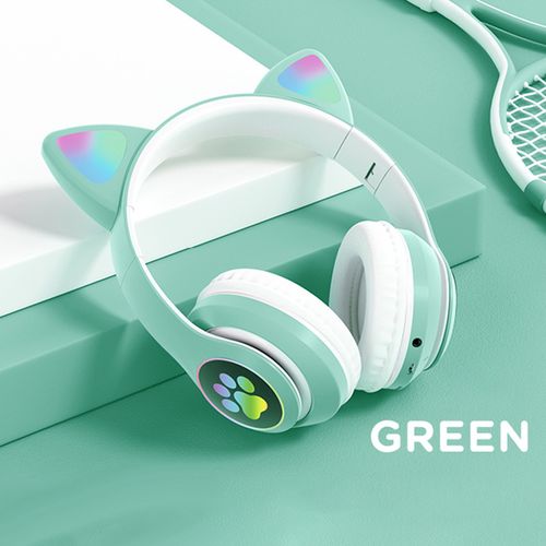 Écouteurs sans fil Bluetooth avec Microphone, LED clignotante, chat mignon, casque d'écoute pour femmes, stéréo, musique rvb, cadeau
 Fiche Technique et Prix au Maroc