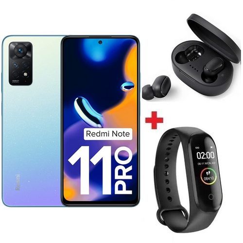 XIAOMI Redmi Note 11 Pro - FHD+ de 6,67’’(6Go, 128Go) - 108MP- Bleu - Band + Écouteur
 Fiche Technique et Prix au Maroc