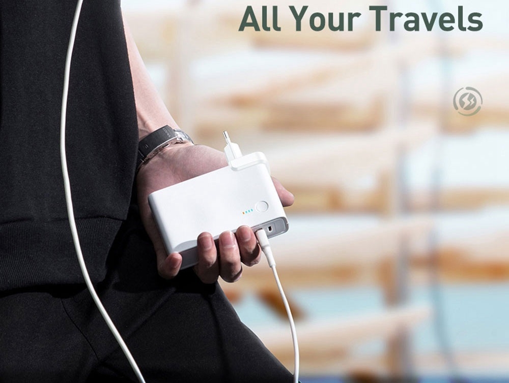 Baseus GaN 2 En 1 Chargeur Mural USB-C 45W PD Charge Rapide + Banque d'Alimentation 10000mAh Batterie PD3.0 QC3.0 Alimentation Charge Rapide Alimentation Pour iPhone 11 SE 2020 Pour iPad Pro 2020 Xiaomi 10 Huawei P40 Pro Port Eu - Noir