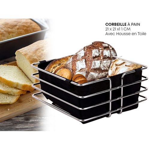 Corbeille À Pain Multifonction Inox Doublure en Toile Panier de Rangement Divers
 Fiche Technique et Prix au Maroc