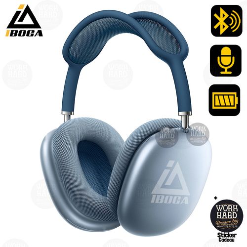 iboga Casque Stéréo Bluetooth 5.0 avec micro pour la musique,sport+Sticker cadeau
 Fiche Technique et Prix au Maroc
