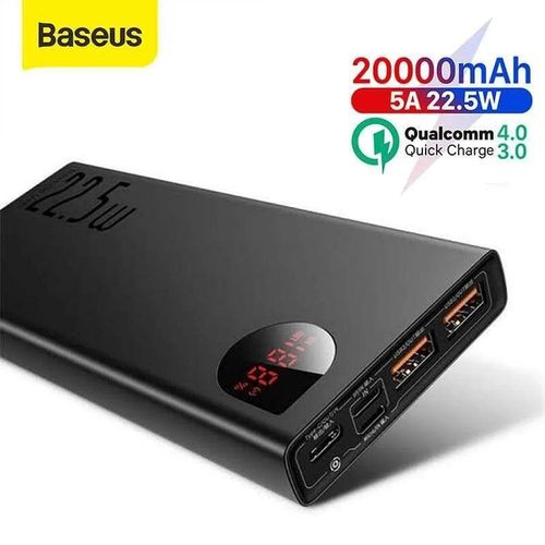 Baseus Power Bank 20000mAh  22.5W Adaman Métal ,PD3.0 Quick Charge 3 Sortie 3A
 Fiche Technique et Prix au Maroc