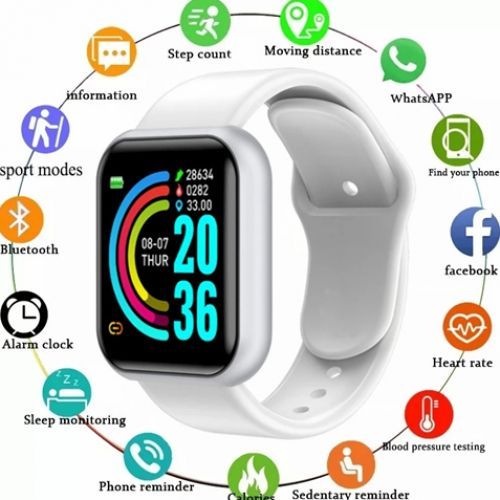 Montre connectée Y68 D20 pour hommes et femmes Blanc
 Fiche Technique et Prix au Maroc