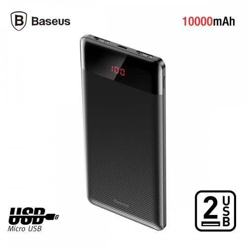 Baseus Power Bank 10000mAh avec Ecran Digital, 2 Ports USB 2.1A Max, Fine et Légère
 Fiche Technique et Prix au Maroc