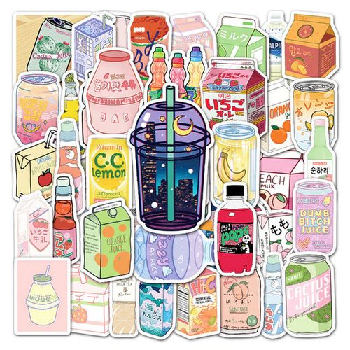 25 Cute Drink Anime Stickers Aesthetic Kawaii Laptop Guitar Luggage Fridge Phone Graffiti Sticker Decal Kid Classic Toys
 Fiche Technique et Prix au Maroc