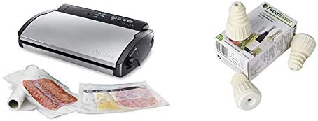 FoodSaver V2860-I Machine Sous Vide avec Compartiment de Rangement & FoodSaver FSFSBS0024-050 Pack de 3 Bouchons hermétiques pour appareil de mise sous vide Blanc Fiche Technique et Prix au Maroc