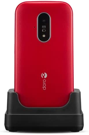 Doro 6820 4G Téléphone Portable à Clapet Débloqué pour Seniors avec Touches Numériques Parlantes, Caméra, Touche d'Assistance et Socle Chargeur [Version Française] (Rouge) Fiche Technique et Prix au Maroc